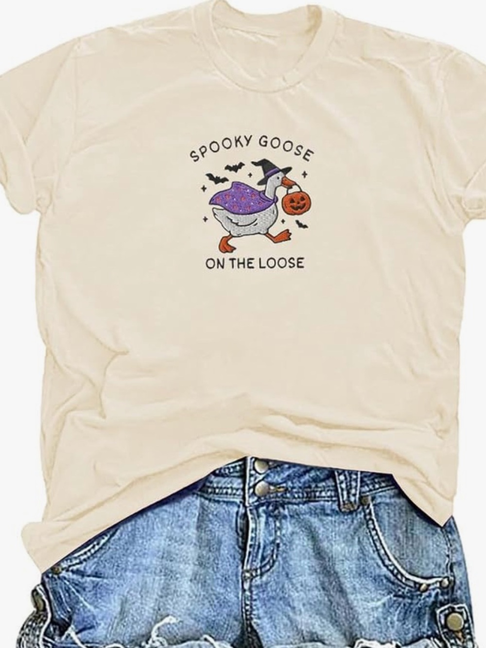 Sewn Embroidered Autumn Fall Graphic Tee